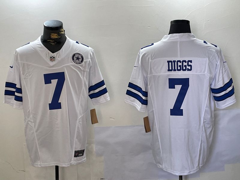 Men Dallas Cowboys #7 Diggs White 2024 Nike Limited NFL Jersey style 2